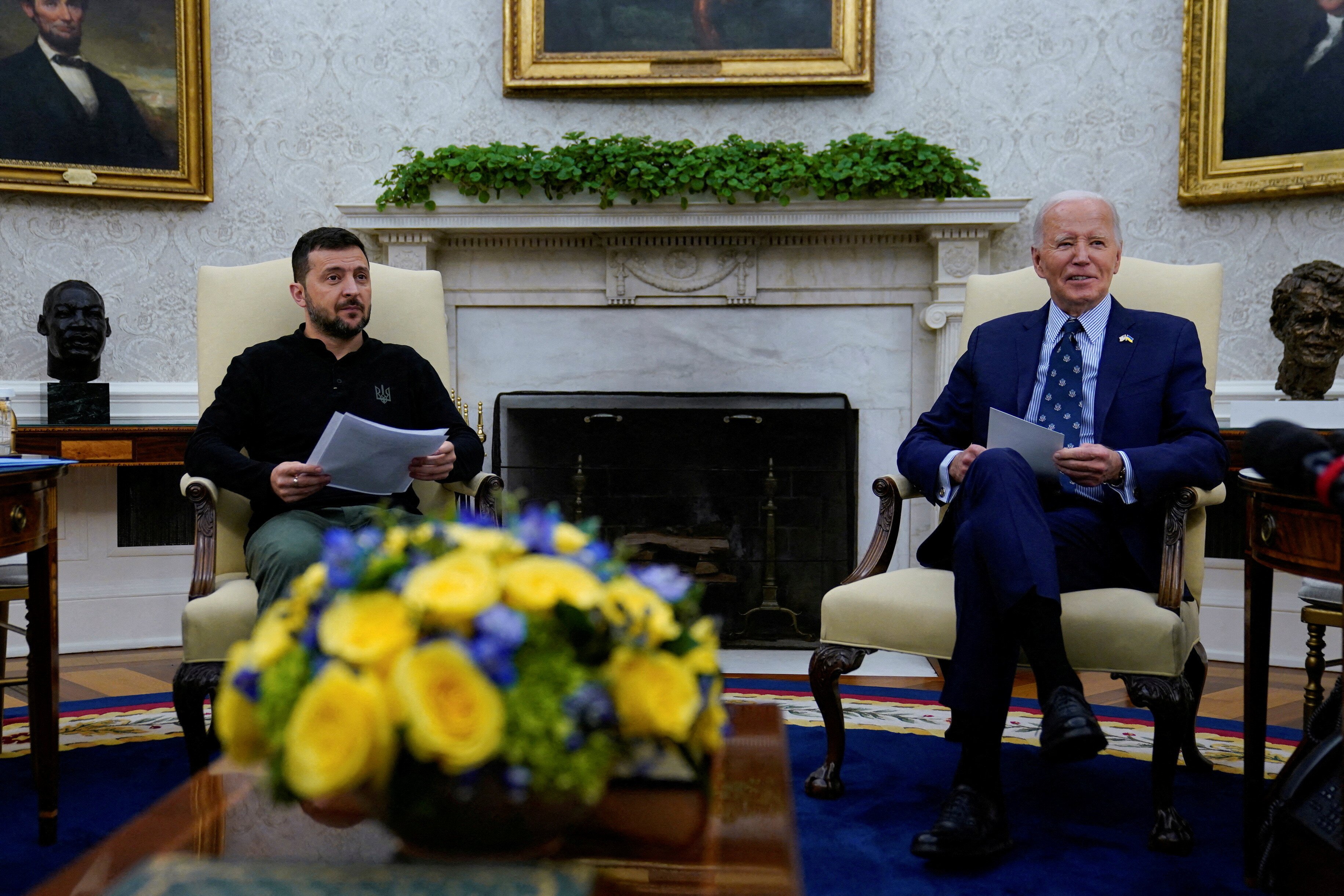 Joe Biden meets with Ukraine's President Volodymyr Zelenskiy at the White House Reuters