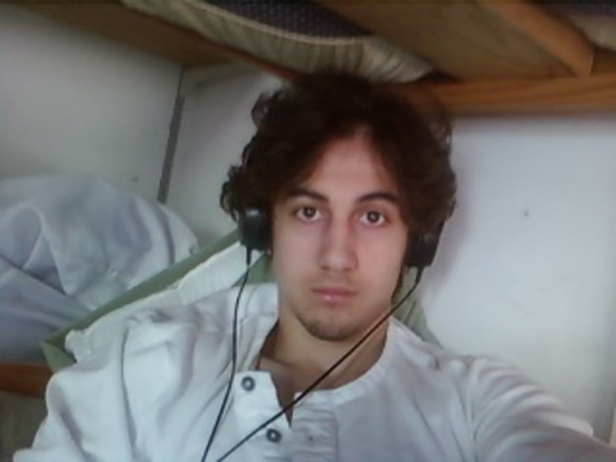 Dzhokhar Tsarnaev is pictured in this handout photo presented as evidence by the U.S. Attorney's Office in Boston, Massachusetts on March 23, 2015. Tsarnaev was heavily influenced by al Qaeda literature and lectures, some of which was found on his laptop, a counterterrorism expert testified at his trial on March 23, 2015. REUTERS/U.S. Attorney's Office in Boston/Handout via Reuters