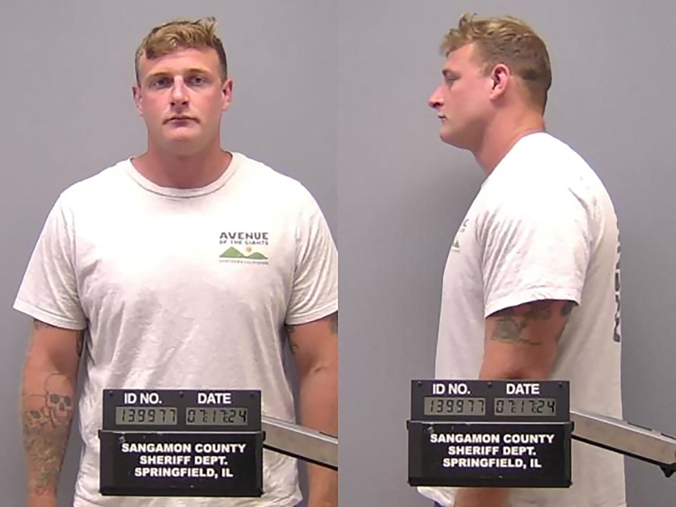 Sean Grayson, a former Illinois sheriff's deputy who was fired, arrested and charged in the fatal shooting of Sonya Massey during a call for help at her home, poses for a jail booking photograph at Sangamon County Detention Facility in Springfield, Illinois, U.S. July 17, 2024. Sangamon County Sheriff's Office/Handout via REUTERS