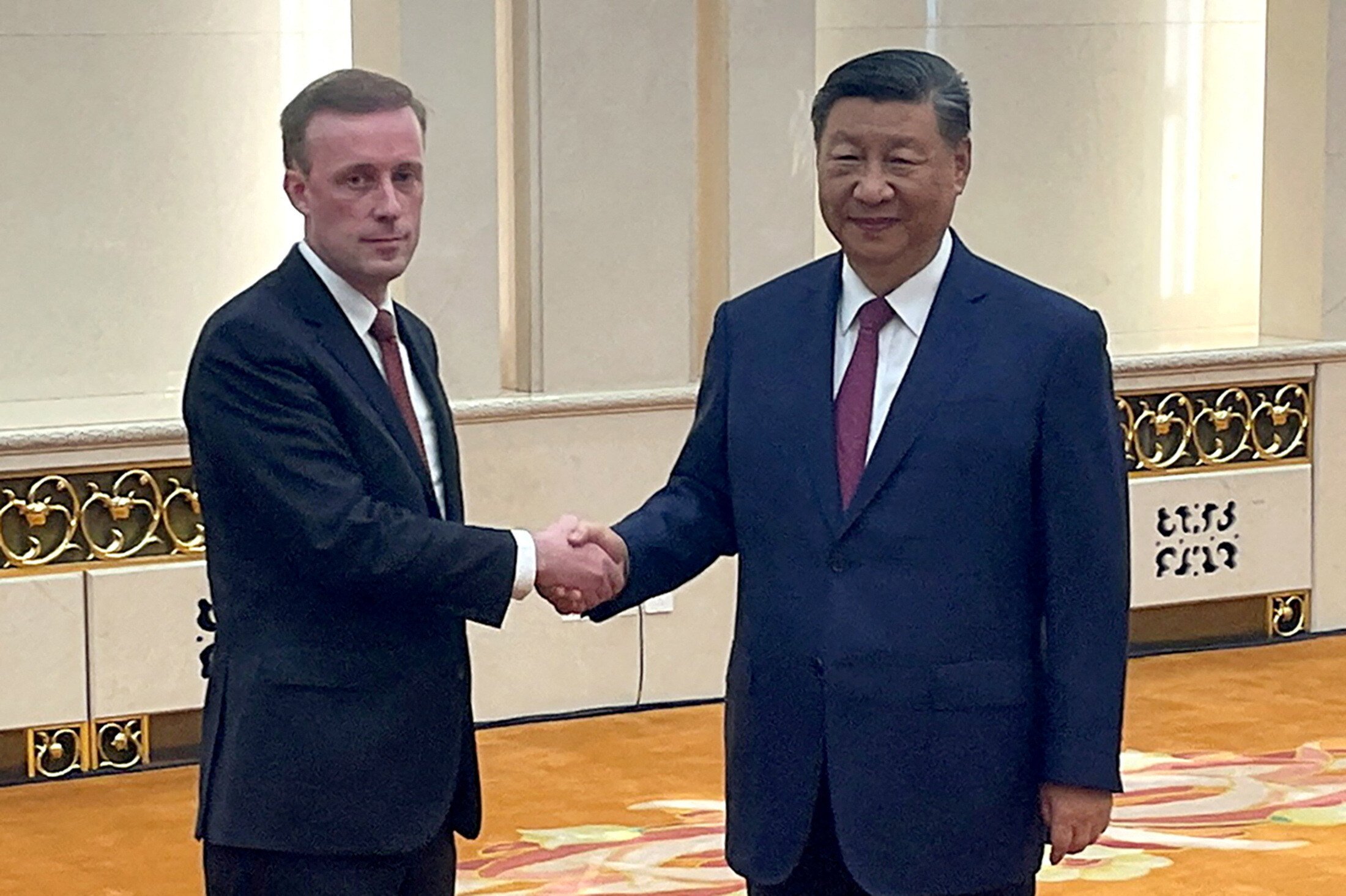 U.S. National Security Advisor Jake Sullivan meets Chinese President Xi Jinping at the Great Hall of the People in Beijing, China August 29, 2024. REUTERS/Trevor Hunnicutt