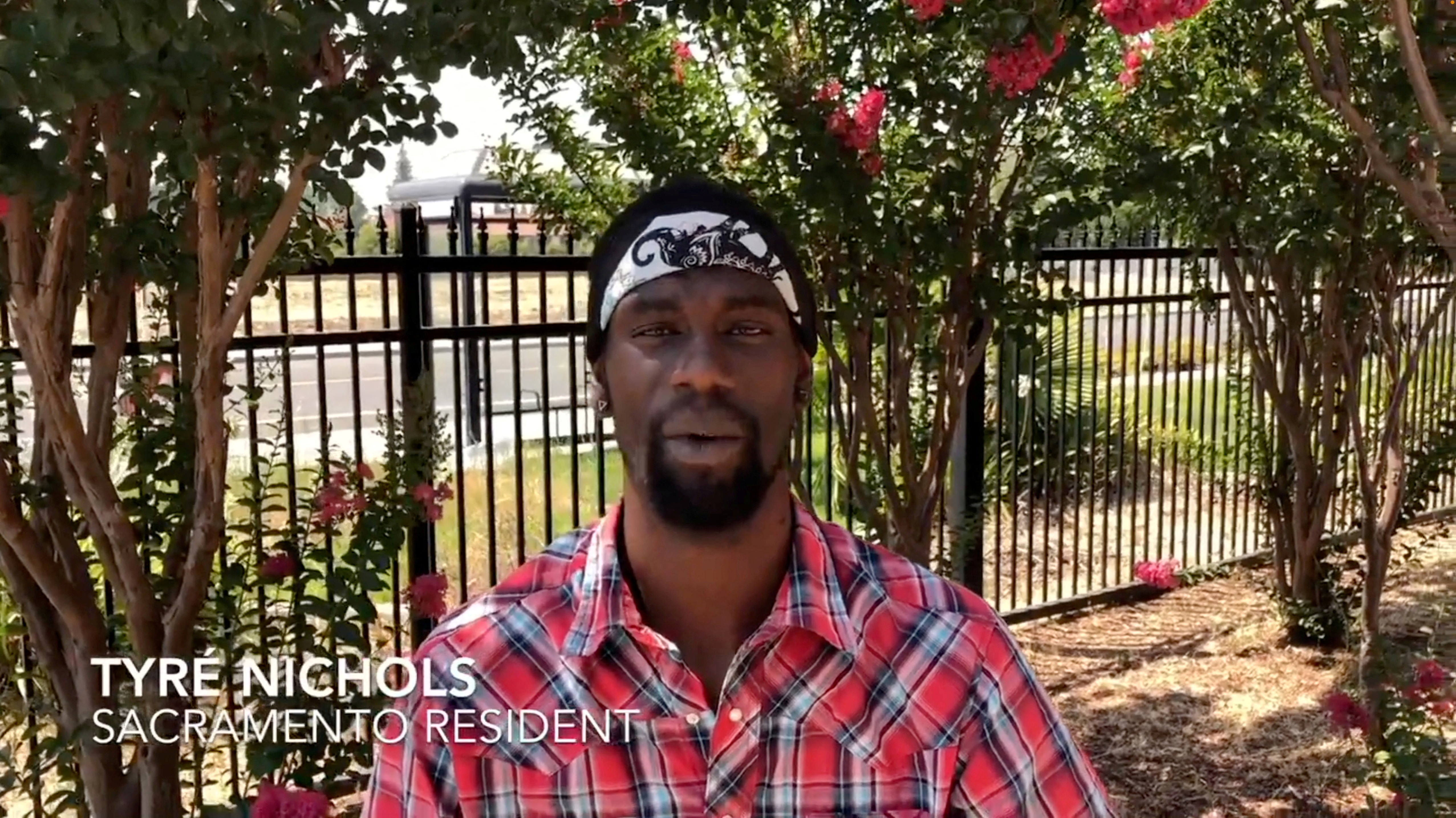 Tyre Nichols, who died three days after he was pulled over while driving during a traffic stop by Memphis police officers, speaks about waiting in line at Department of Motor Vehicles in Sacramento, California, U.S., in this screen grab taken from a social media video taken in July 2018 obtained by Reuters on July 27, 2023. Bryan Anderson/Freelance Reporter/via REUTERS. T